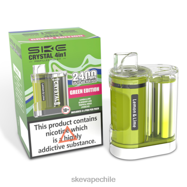 SKE vape Santiago - SKE Crystal 2400 kit de cápsulas 4 en 1 mixto edición verde 8D40T97